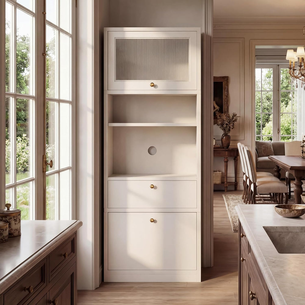 71" Tall Pantry Cabinet, Freestanding Storage Cabinet with Doors and Adj...