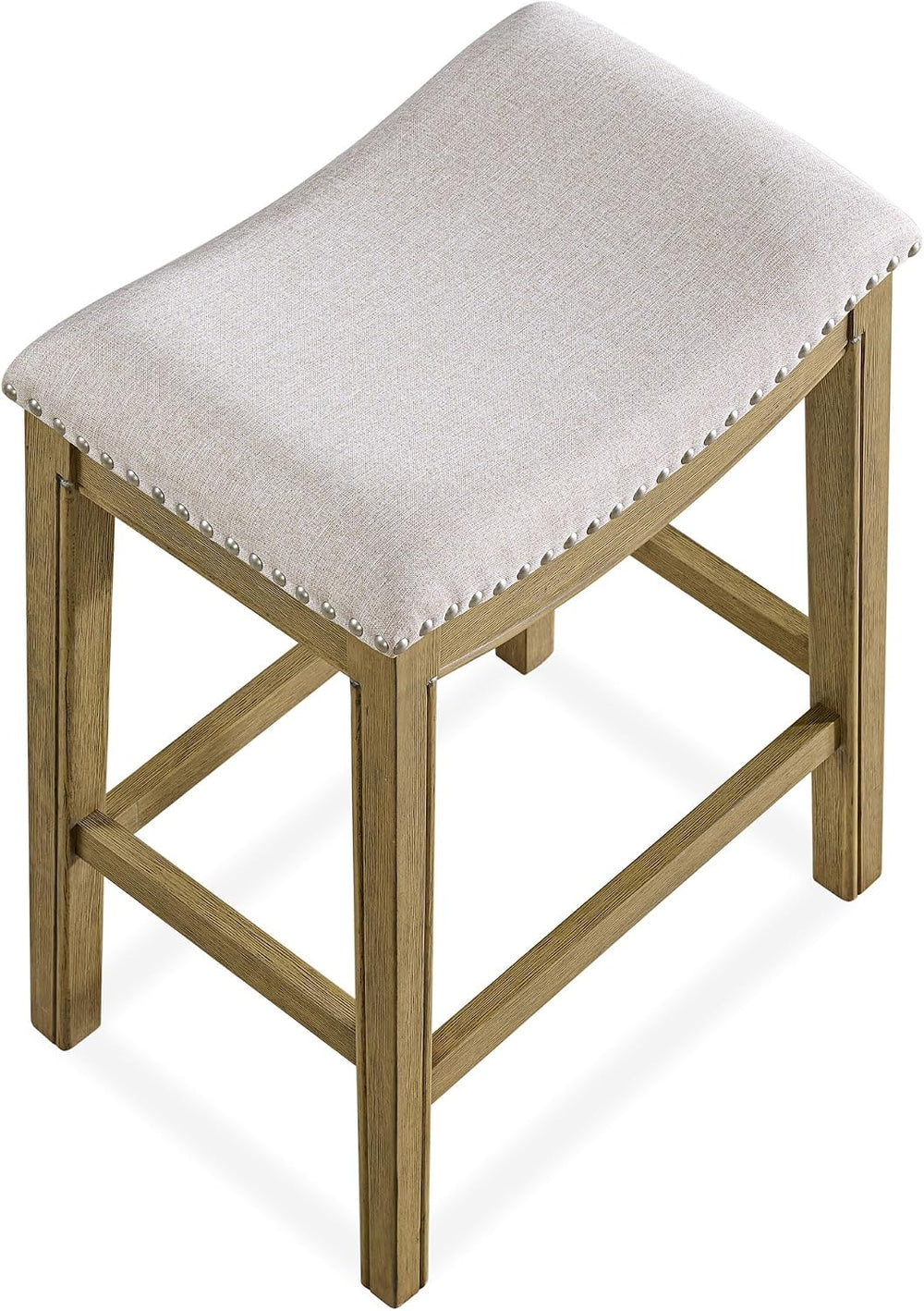 ROME + OAK Set of 2 Parker 26" Counter Stool, Backless Saddle Kitchen Ba...