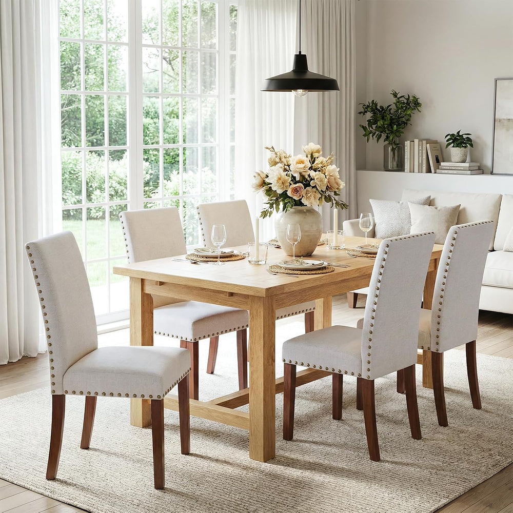COLAMY Upholstered High Back Dining Room Chairs Set of 4 with Comfortable Pad...