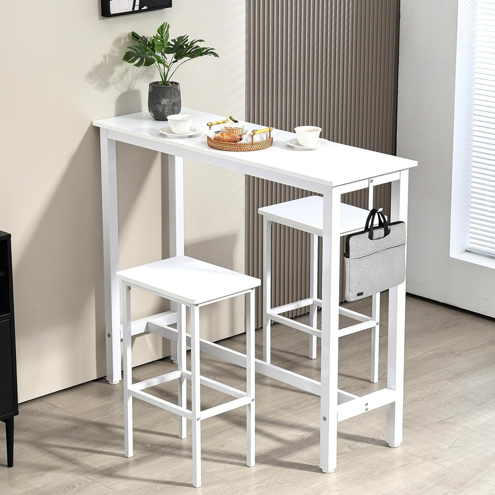 Finnhomy 47" Industrial Bar Table Set with 2 Stools - Counter Height Din...