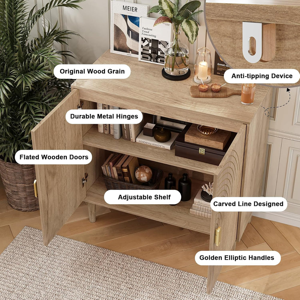 Sideboard Buffet Cabinet with Storage,Sideboard Buffet with Doors and Adjusta...