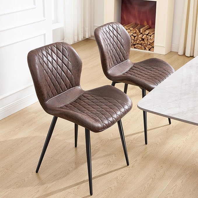 Dining Chair, Comfy Modern Dining Chairs with Thick Cushions, Upholstered Fab...