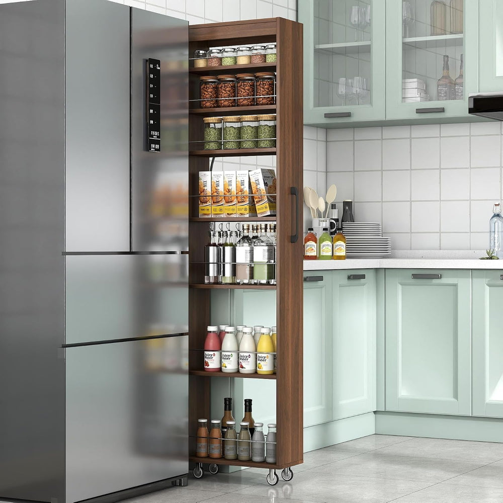 KEIKI 7 Tier Pull-Out Kitchen Pantry Storage Cabinet, Multi-Tier Single-Sided...