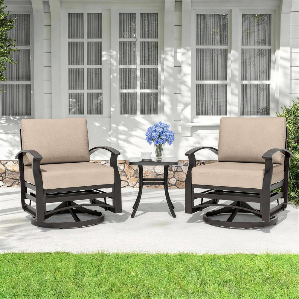 Kurapika 3 Pieces Patio Furniture Set, Outdoor Aluminum Swivel Gliders Rocker...