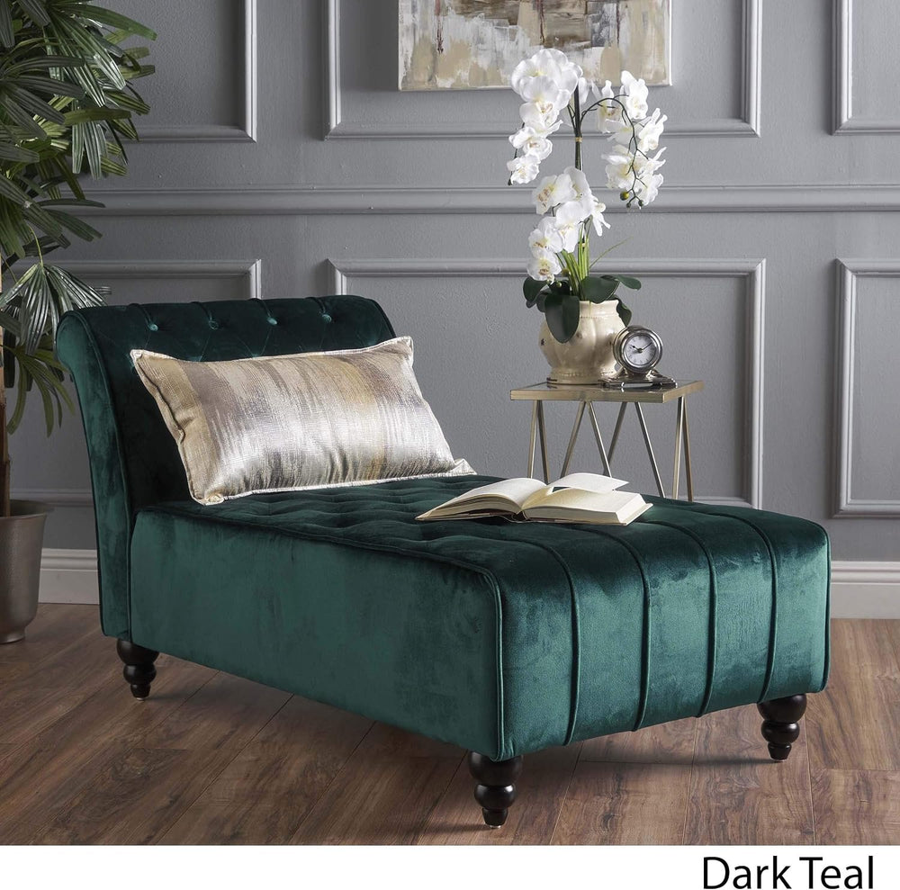 Christopher Knight Home Rafaela Modern Glam Tufted Velvet Chaise Lounge with ...