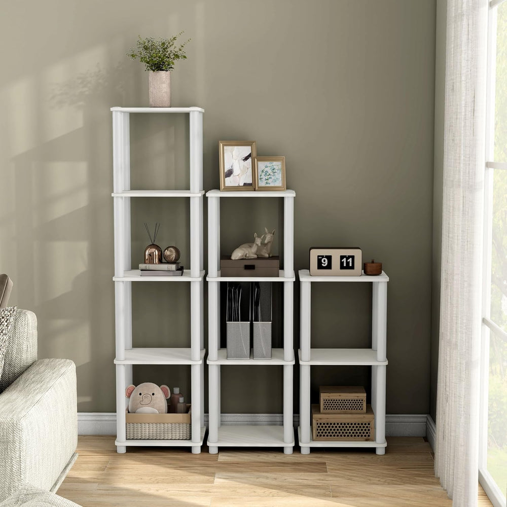 Homes: Inside + Out Apexa Modern 4-Tier Narrow Shelving Units, Collectibles D...