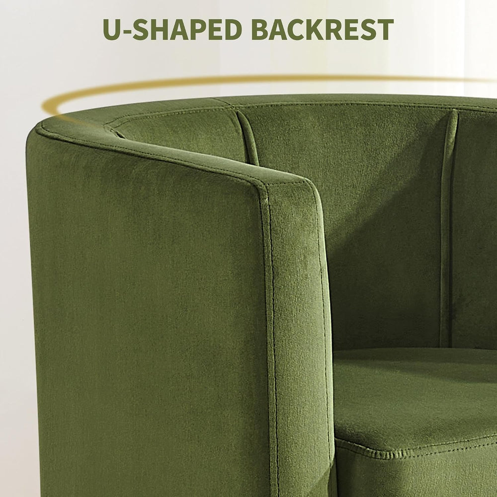 Yaheetech Barrel Accent Chairs Set of 2, Modern Armchairs, Olive Green
