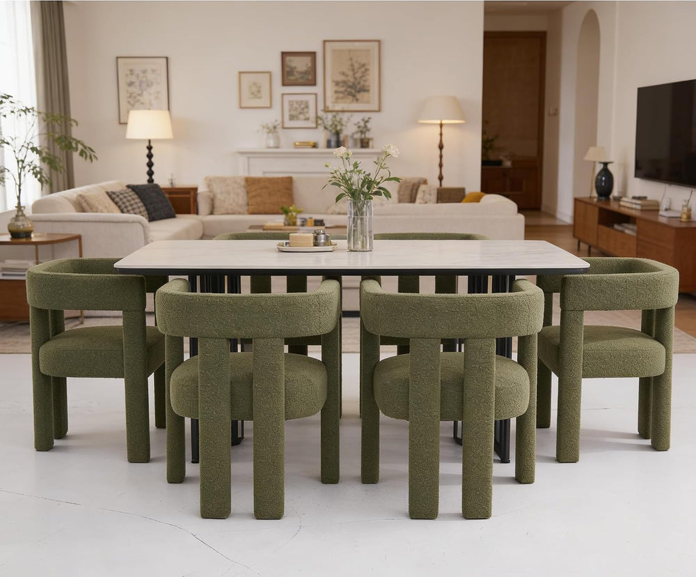 Modern Dining Chair Set of 4 Living Room Chairs,Upholstered Barrel Chair | bo...