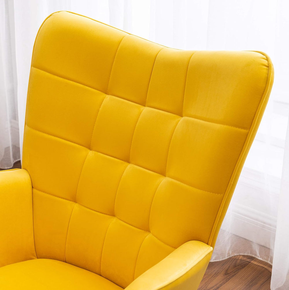 Roundhill Furniture Leiria Contemporary Silky Velvet Tufted Accent Chair with...