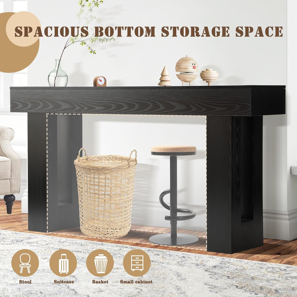 Grepatio 63 Inch Entryway Console Table, Rustic Narrow Sofa Table, Wood Long ...