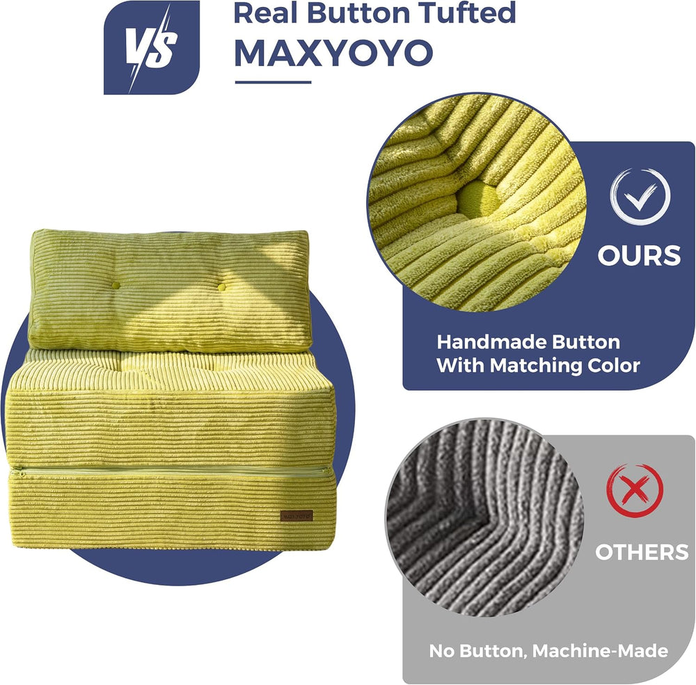 MAXYOYO Folding Sofa Bed, Convertible Chair Bed with Pillow