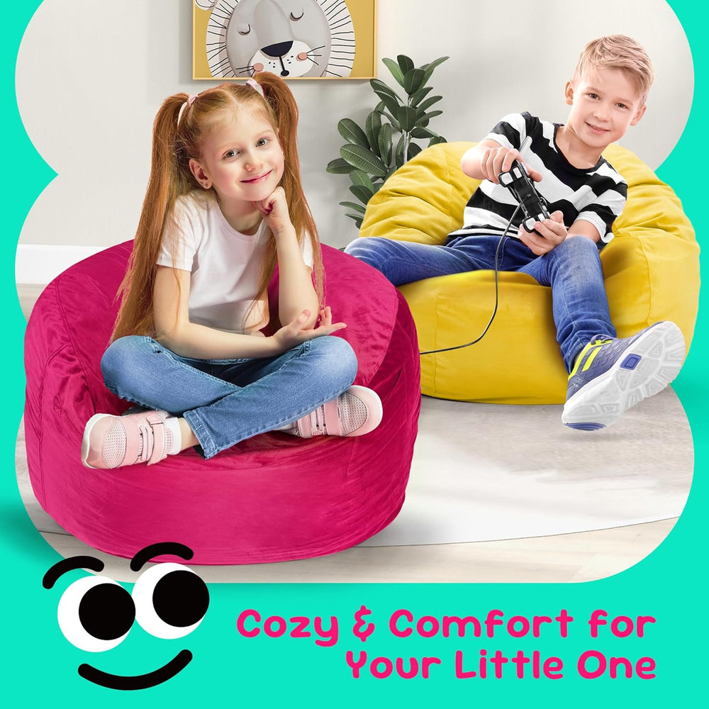 Hobestluk Bean Bag Chairs 2.5FT Bean Bag Chair with Memory Foam Filled & ...