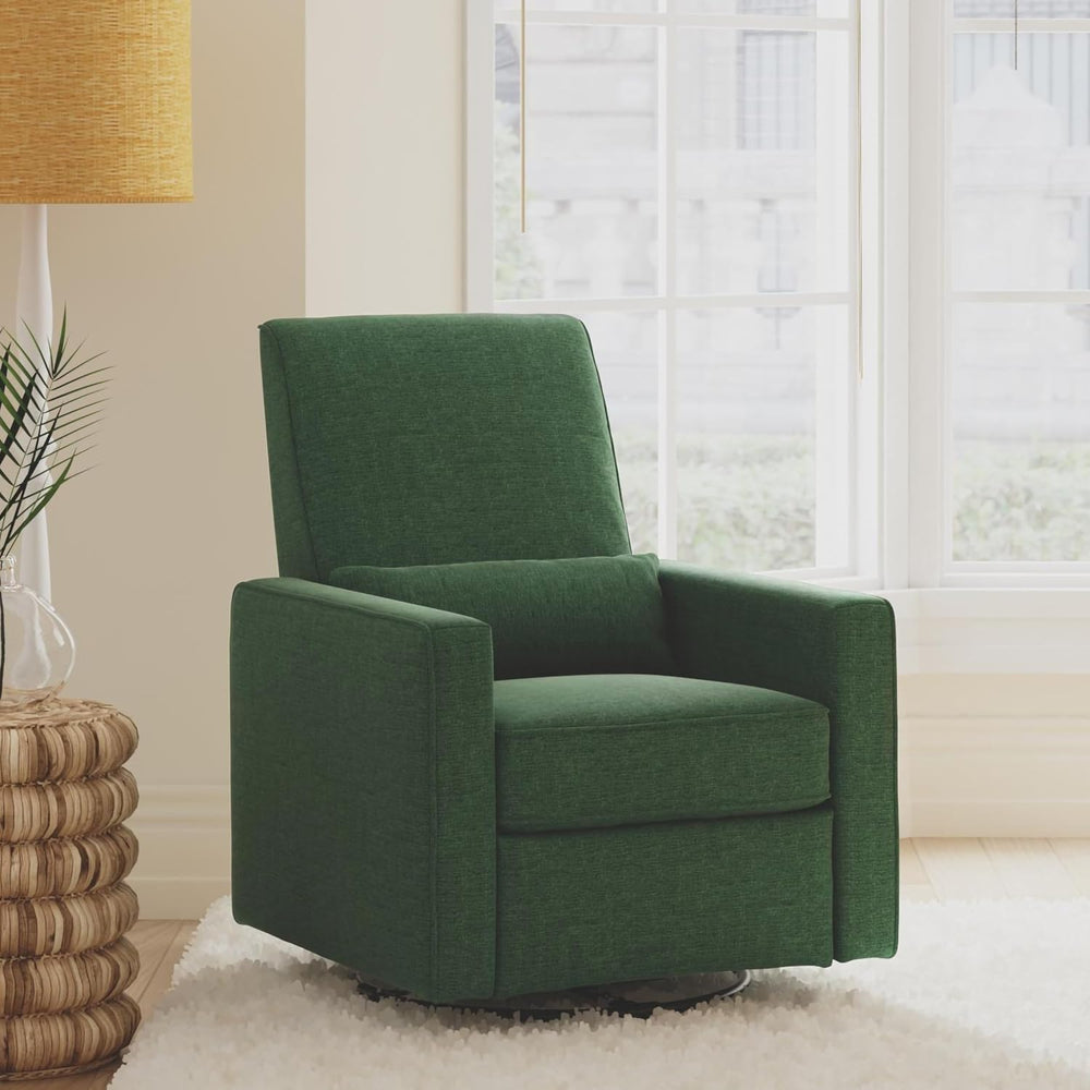 Davinci Piper Upholstered Recliner and Swivel Glider in Pine Green, Greenguar...