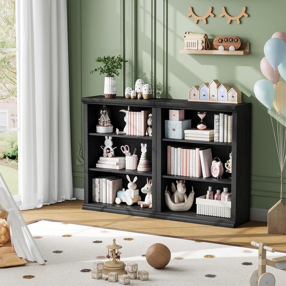 Rresyet 3 Tier Bookcase 27.6" W Bookshelf, Black