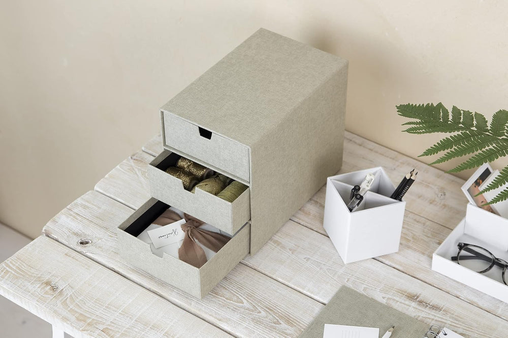 Bigso Box of Sweden 3-Tier Desktop Drawers - Desk Tidy Organiser for Statione...