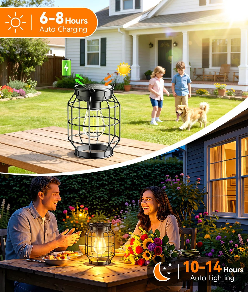 KOOPER Solar Lanterns Outdoor Waterproof, Upgraded Metal Hanging Solar Lights...