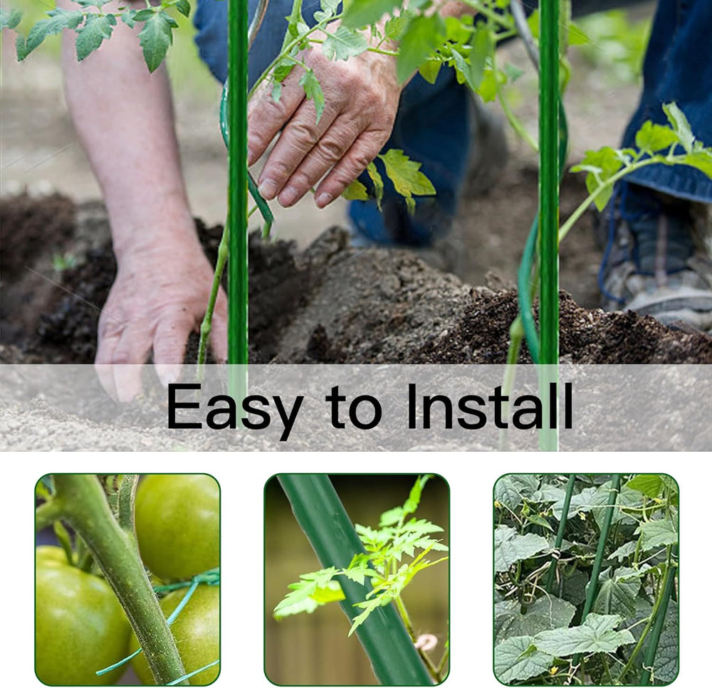 Garden Stakes 6ft, Metal Plant Stakes 6Feet for Gardening and Farm, 72" ...