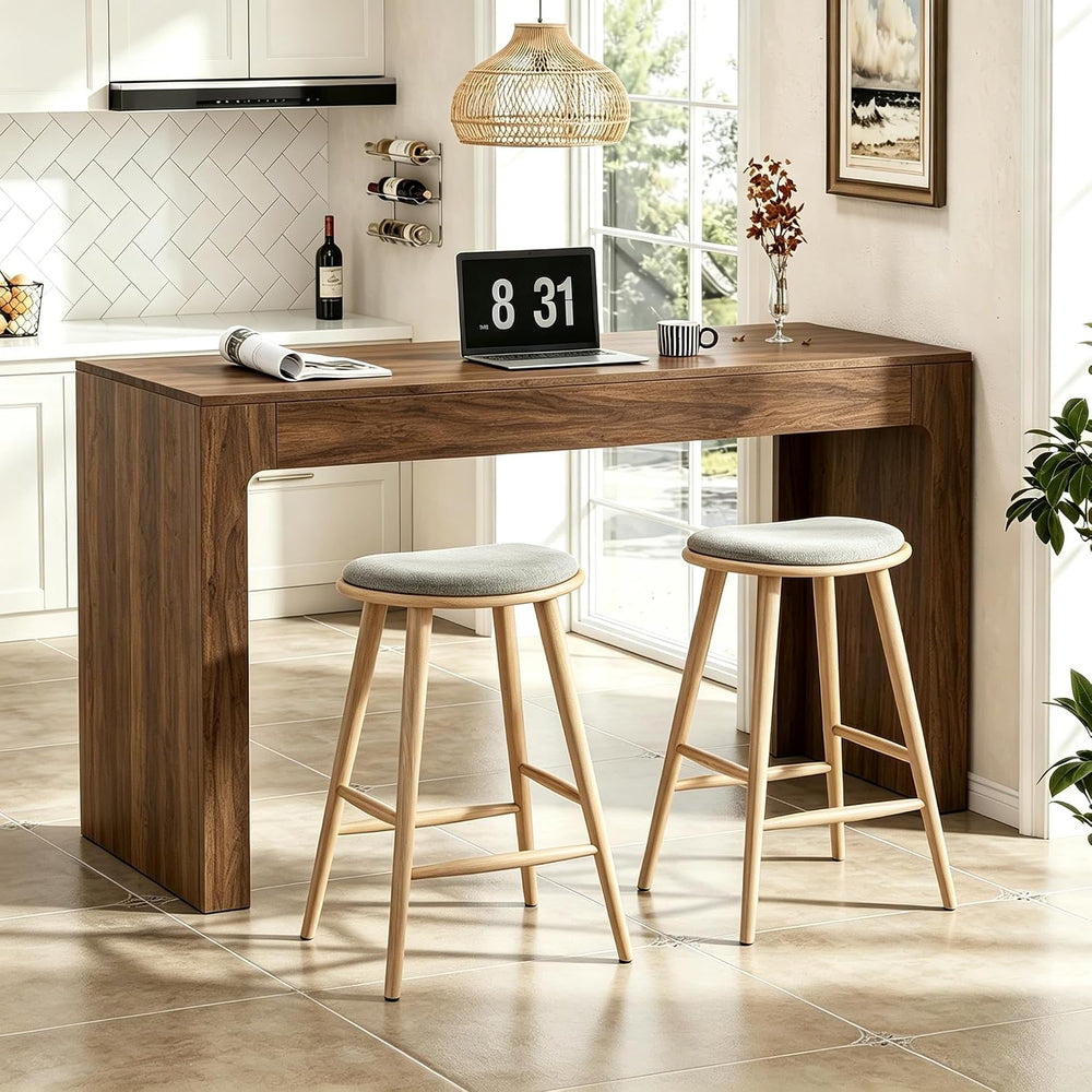 Miereirl 55” Bar Table,Modern Counter Height Pub Table, Long Bar Dining Table...
