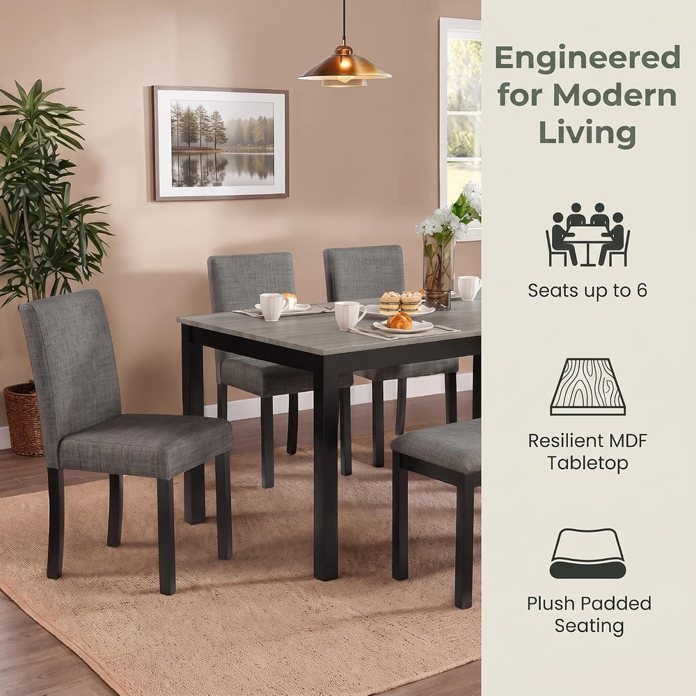 NicBex 6 Piece Farmhouse Dining Table Set, Wooden Dinner Table Set for 6, 58....