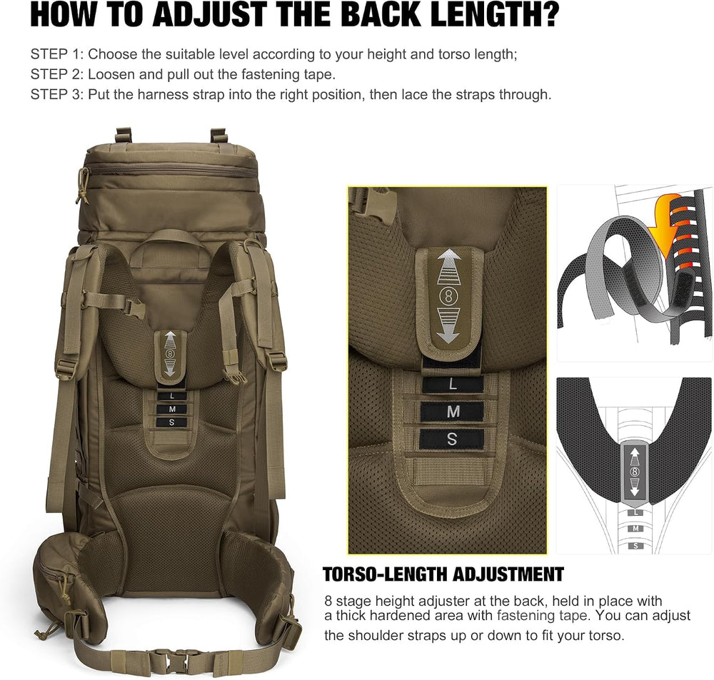 Mardingtop 75L Molle Hiking Internal Frame Backpacks