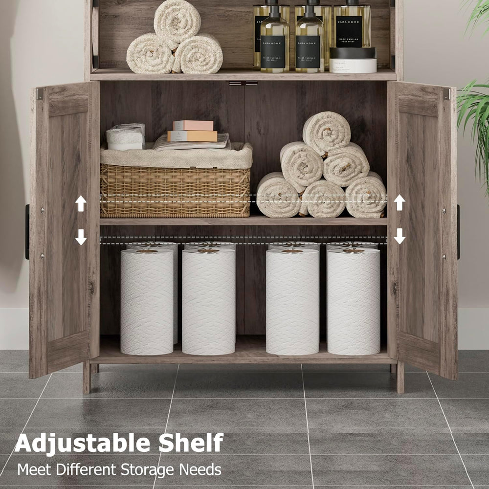 Farmhouse Bathroom Storage Cabinet with Doors, Small Floor Cabinet