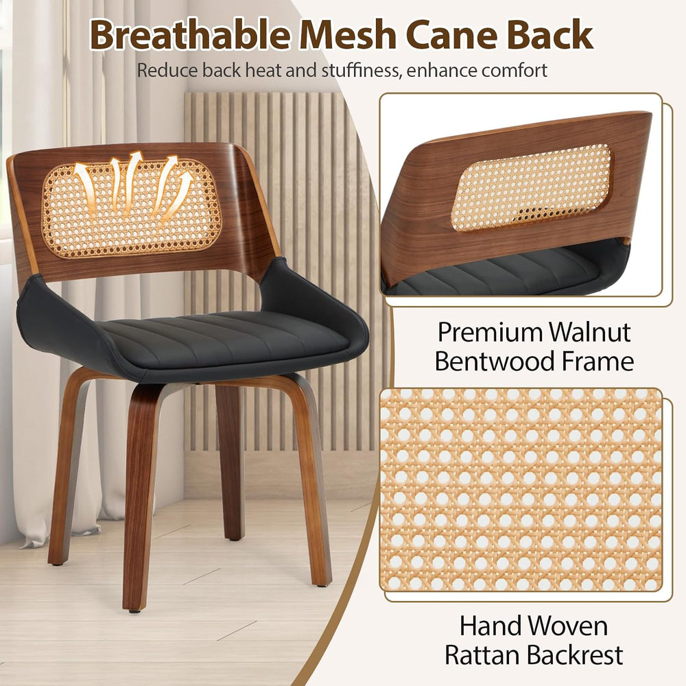 AVAWING Swivel Dining Chairs Set of 4, Mid Century Modern Dining Room Chairs ...