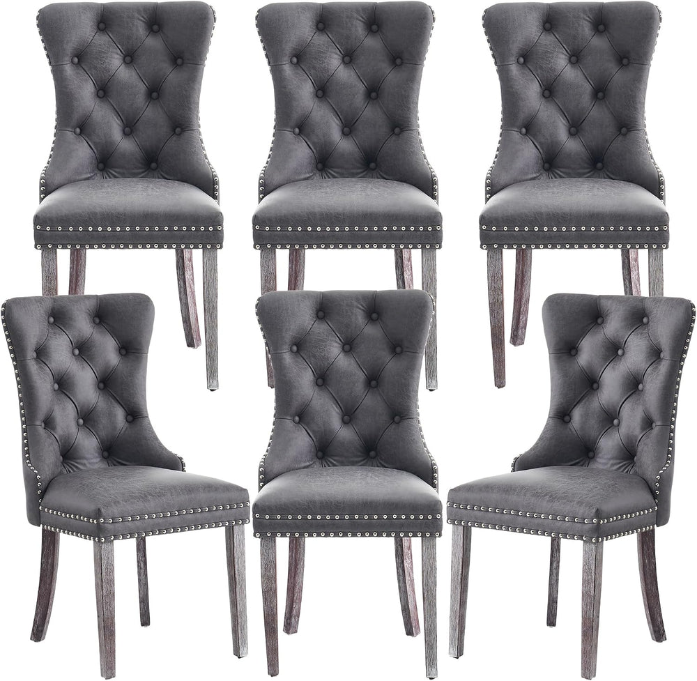 Mid Century Modern Dining Chairs, Gray, Set of 6