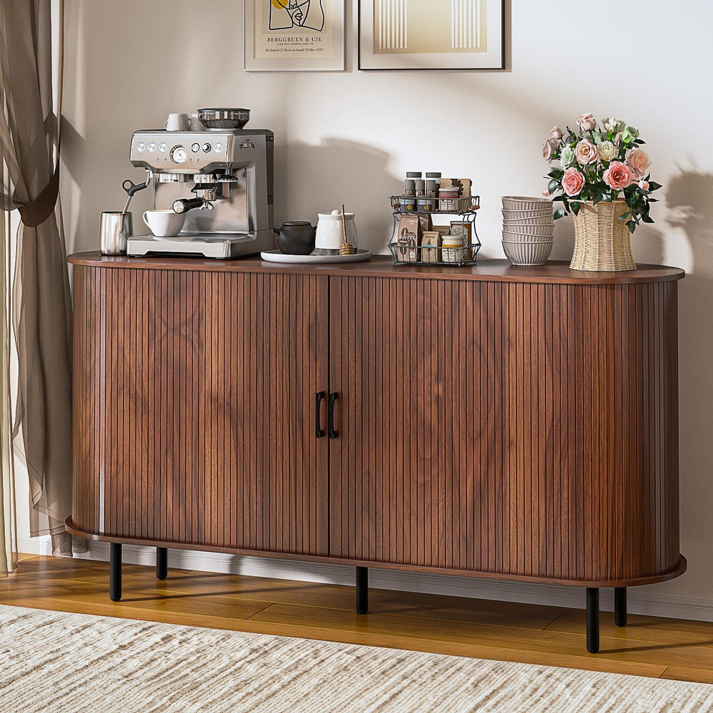 TAVATA Sideboard Buffet Cabinet with Storage, 55" Fluted Storage Cabinet...
