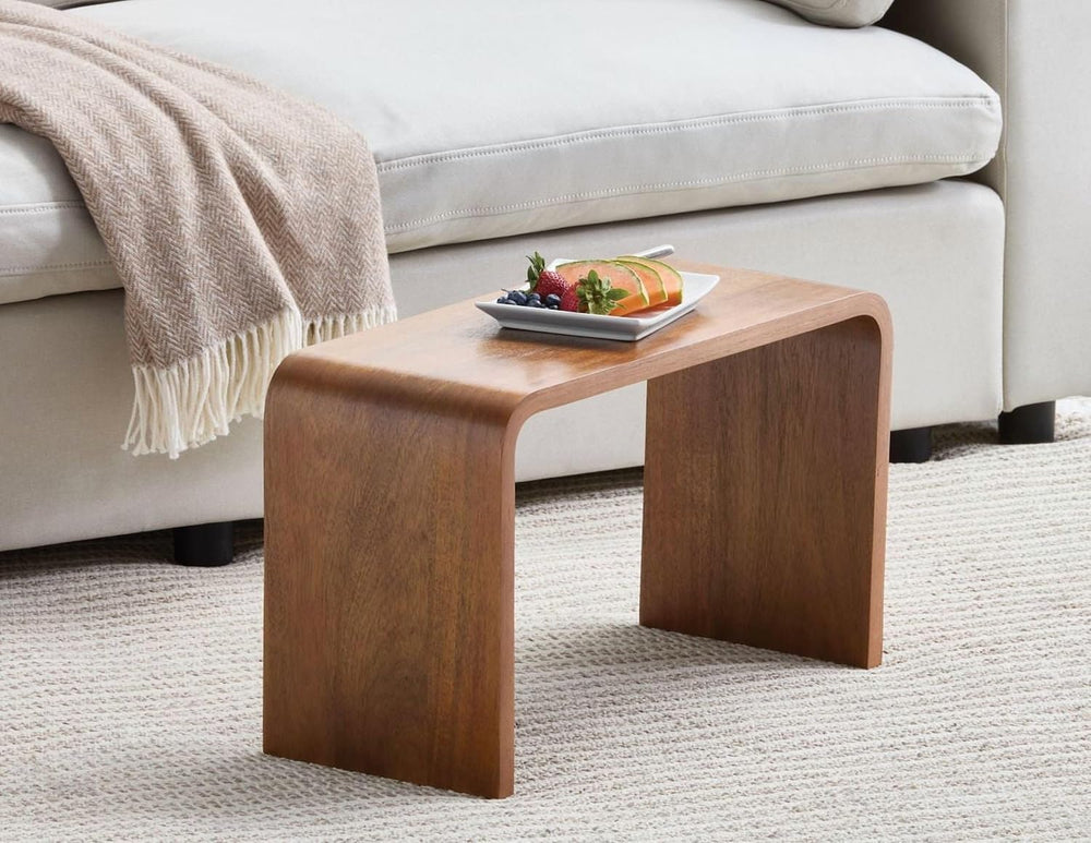 C-Shape Wooden Side Table – Multi-Functional for Living Room, Bedroom & H...