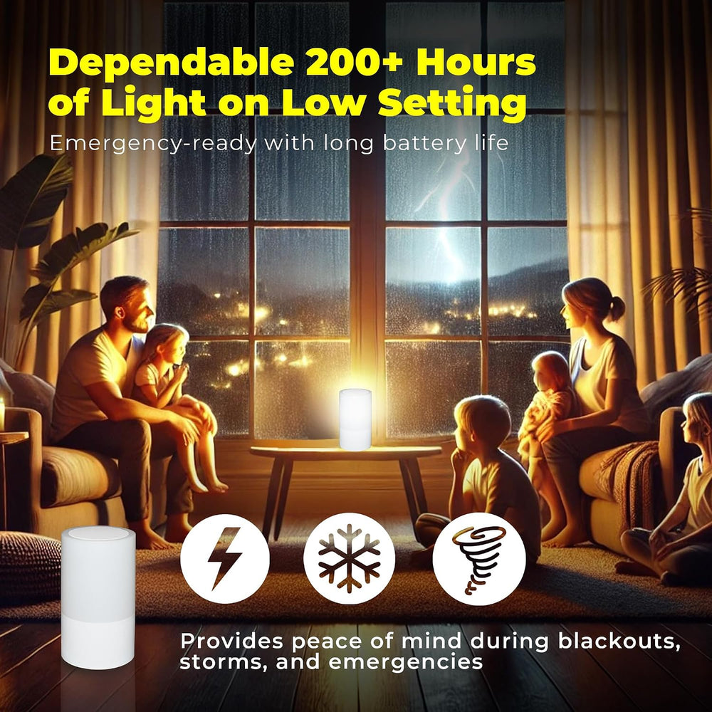 LFI Lightsยฎ White Home Emergency Table Lamp, 200+ Hr Runtime, Power Outages