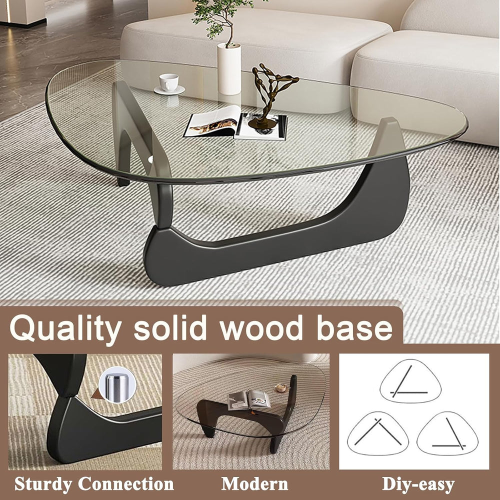 Modern Glass Coffee Table, Mid Century Small Coffee Table, Coffee Table for L...