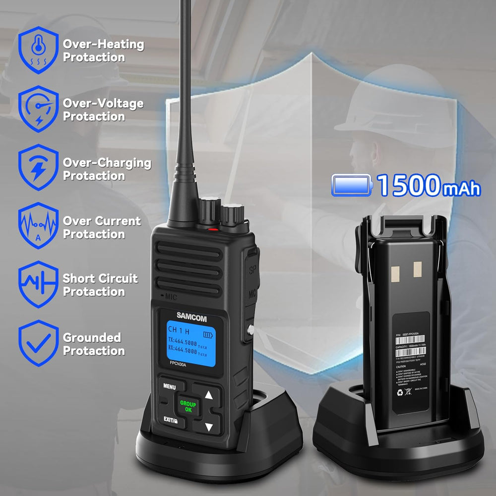 Radio FPCN30A 3 Pack, Commercial 5W UHF Long Range Walkie Talkie