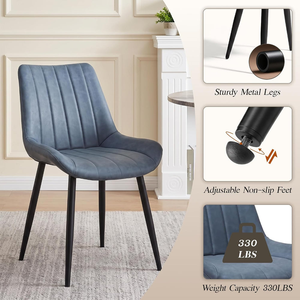 CLIPOP Dining Chairs Set of 6, Faux Leather Dining Chairs with Upholstered Se...