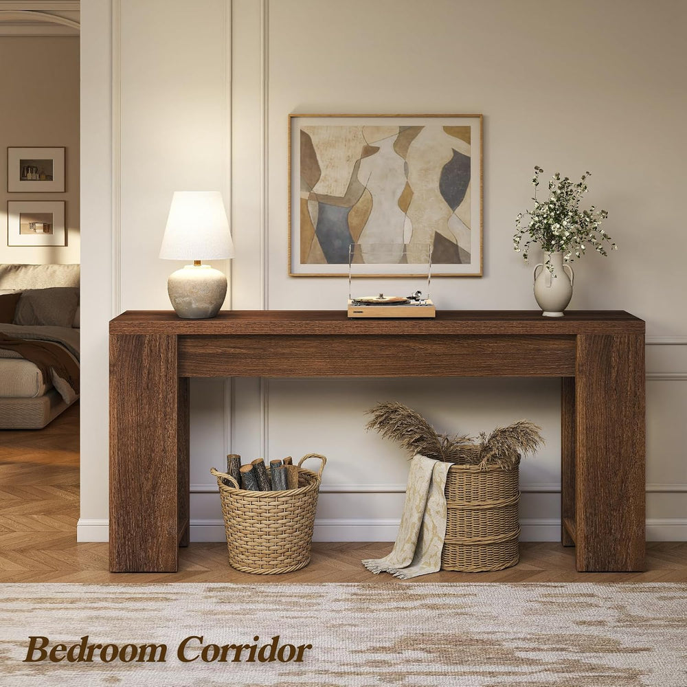 71" Extra Long Console Table, Wood Farmhouse Entryway Table, Behind Couc...