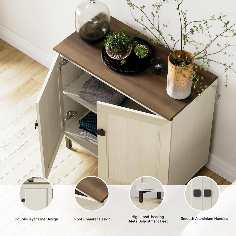 Multifunctional Sideboard Buffet Cabinets, Farmhouse Sideboard with Adjustabl...
