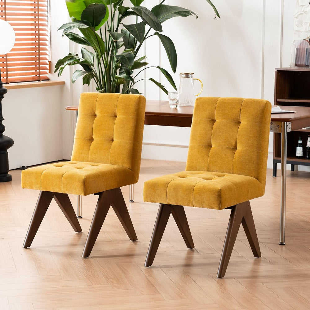 Rowill Modern Upholstered Dining Chairs Parsons Chair Linen Fabric Kitchen Ch...