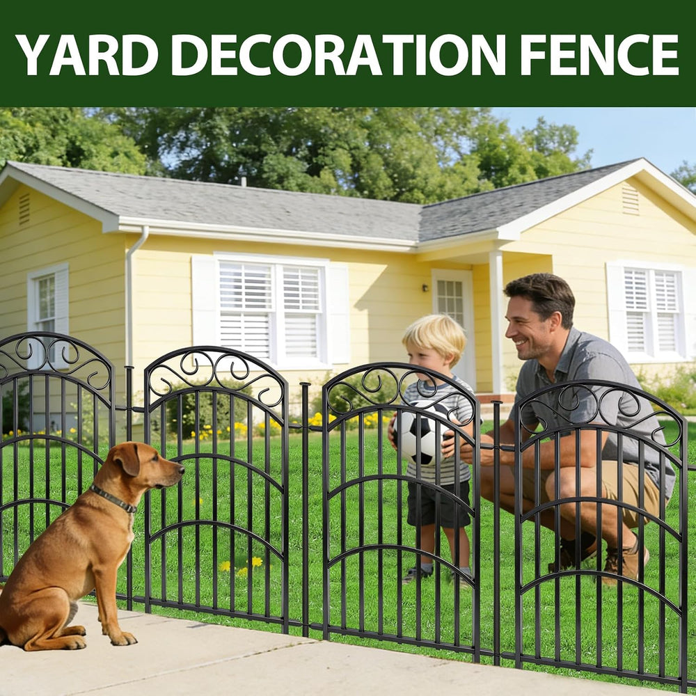Decorative Garden Fence, 40in H x 18ft L, 8 Panels