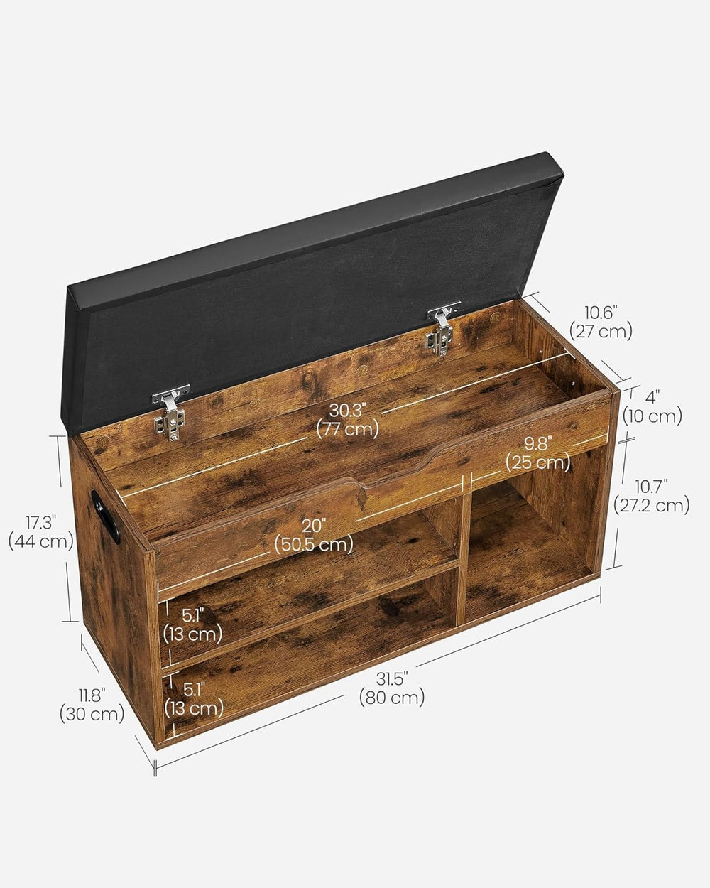 VASAGLE Storage Bench with Cushion, Shoe Bench,11.8 x 31.5 x 17.3 Inches | Pa...
