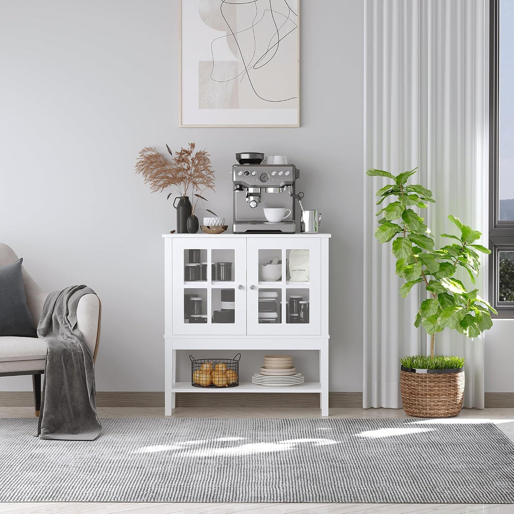 HOMCOM Sideboard Buffet Cabinet with Storage, Coffee Bar Cabinet, White