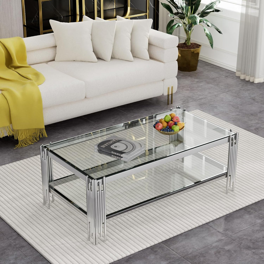 SSLine Modern 3 Piece Living Room Table Set, Includes 1 Coffee,1 End and 1 Co...