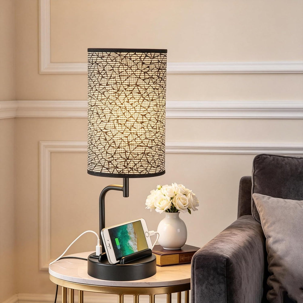 Dreamholder Touch Control USB Table Lamp with USB C/A & AC Outlet, 3-Way ...