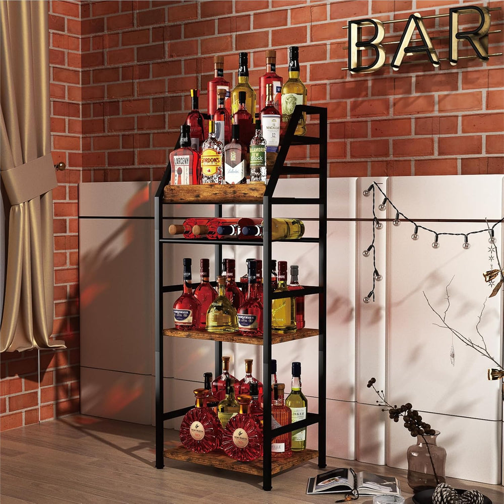 Trapezoid Liquor Wine Rack - Stepped Freestanding Design for Home - Fits Livi...