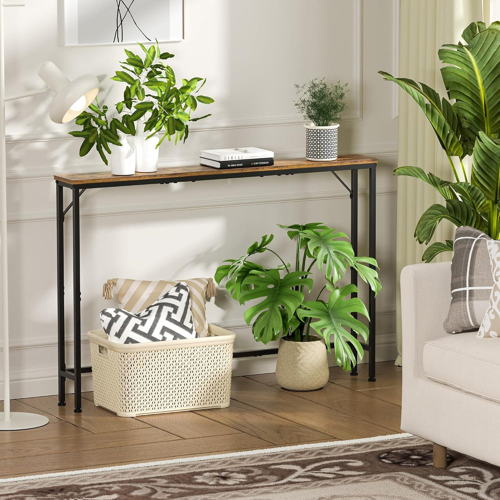 47.2" Console Table, Narrow Entryway Table, Skinny Sofa Table, Behind Co...