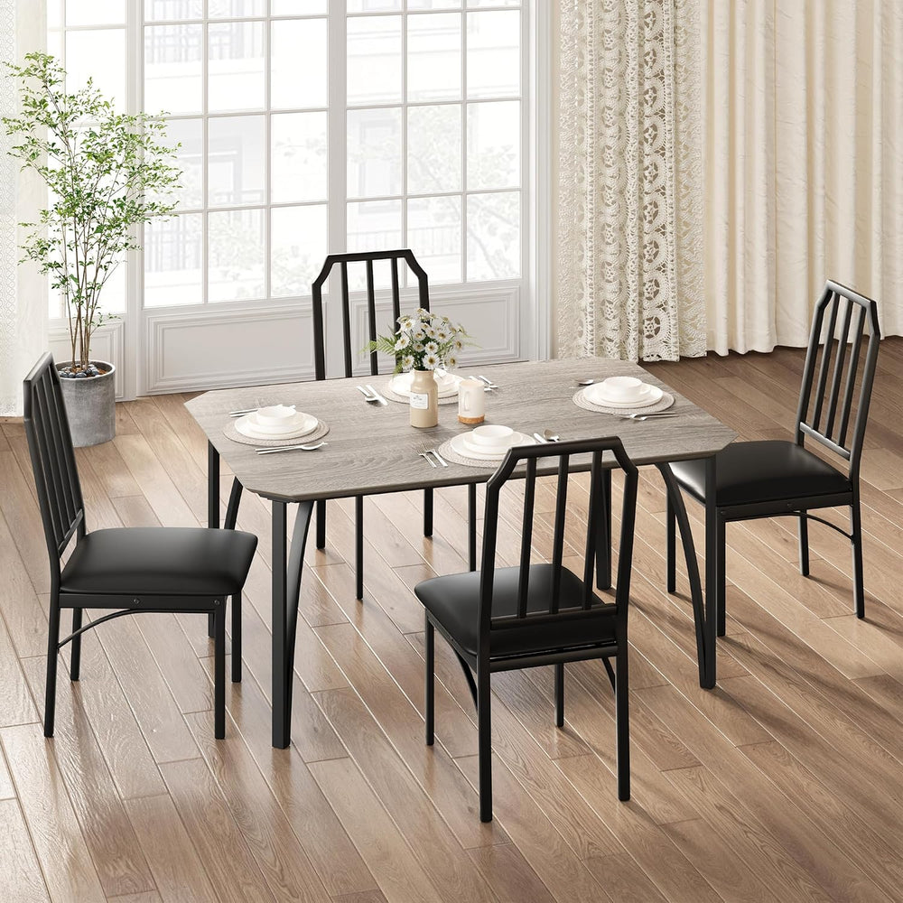 GAOMON 5-Piece Dining Table Set for 4, Modern Kitchen Table with Chamfered De...