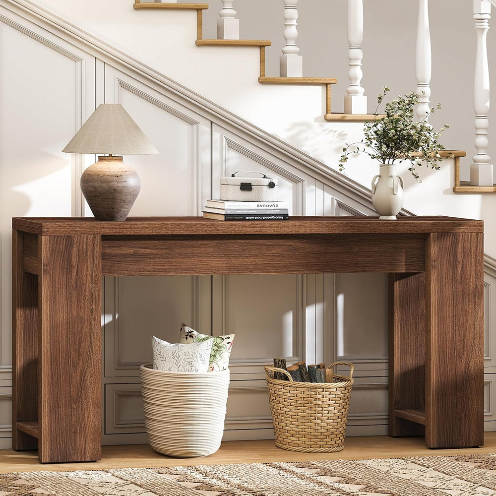 71" Extra Long Console Table, Wood Farmhouse Entryway Table, Behind Couc...