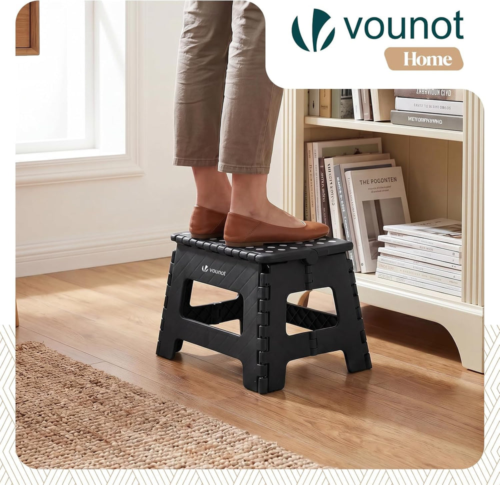VOUNOT® Folding Step Stool, Portable Stepping Stool with Carrying Handle, Ant...