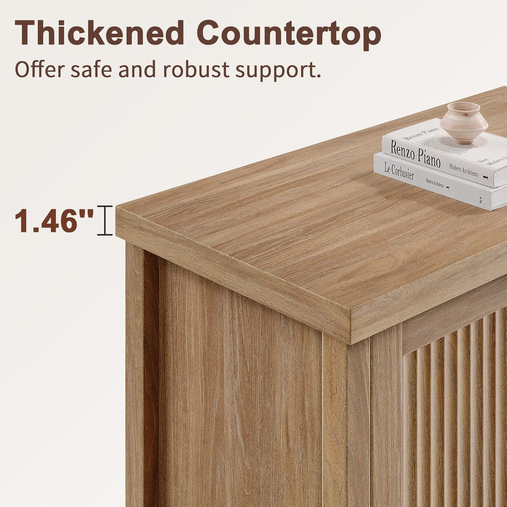 Memobarco Fluted Buffet Cabinet with Storage Accent Sideboard,Modern Credenza...