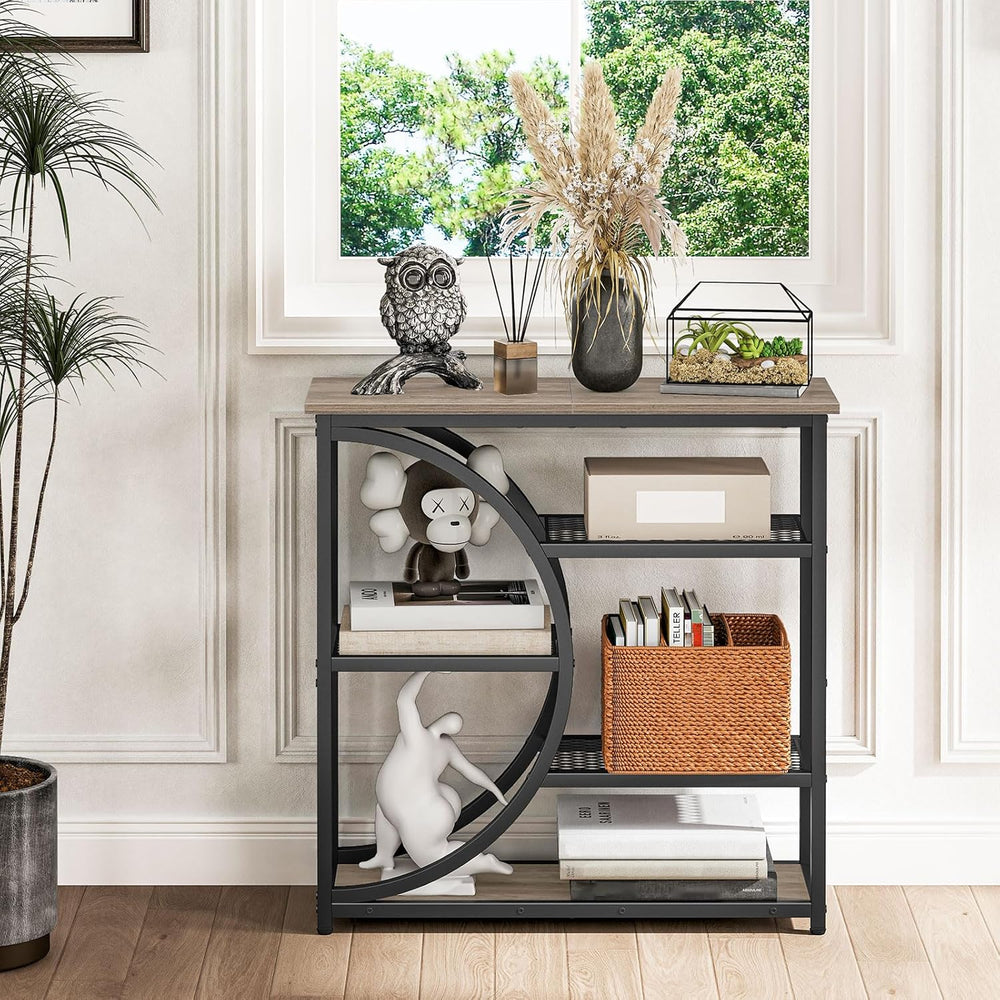 Snughome Entryway Table, Narrow Console Table, Industrial Sofa Table with 5 T...