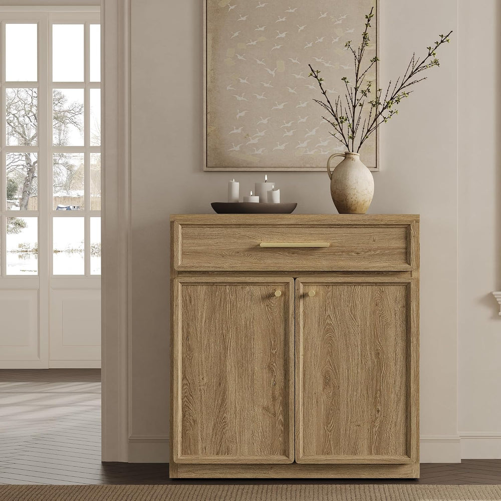 SICOTAS Buffet Cabinet with Storage Tall Modern Accent Storage Cabinet with D...