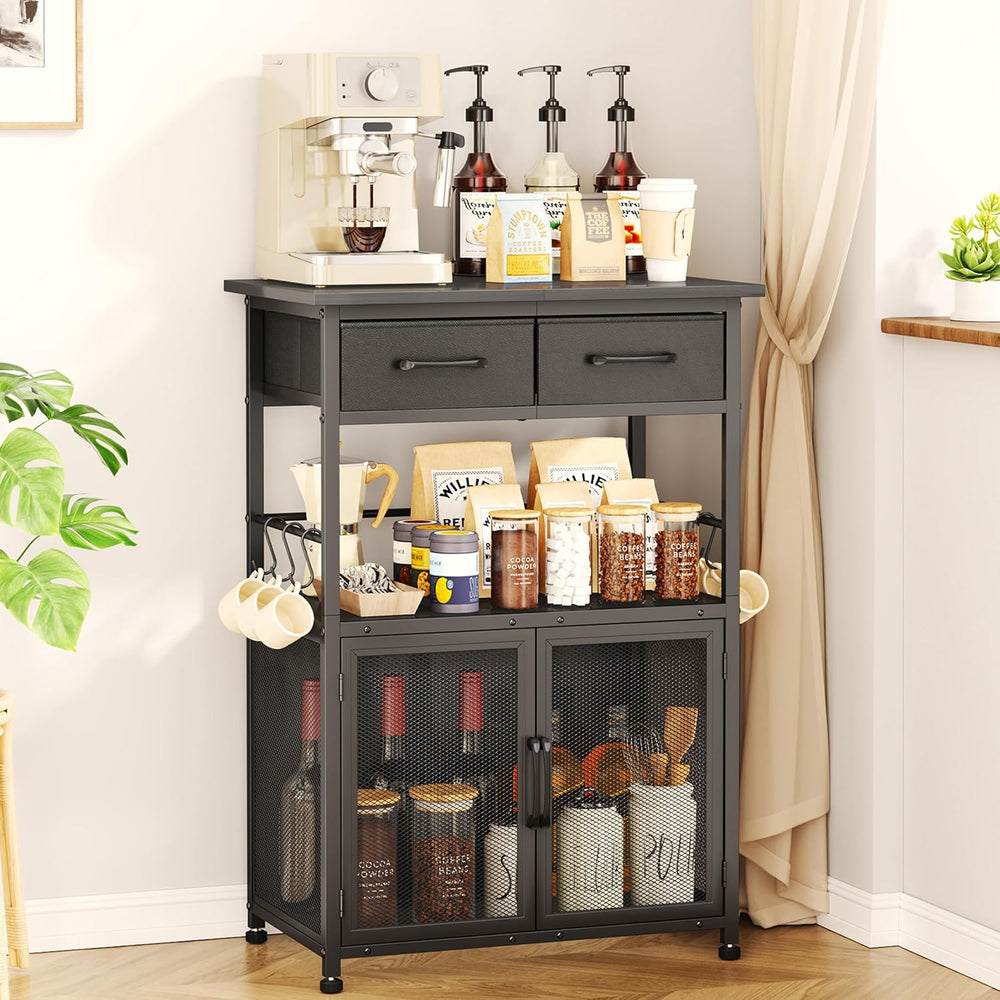 SWTYMIKI Coffee Bar Cabinet with Drawer - 20.47" Coffee Stand Station wi...